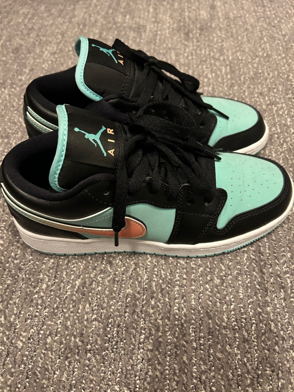 Nike Air Jordan 1 Low - Teal, Black & Coral Swoosh